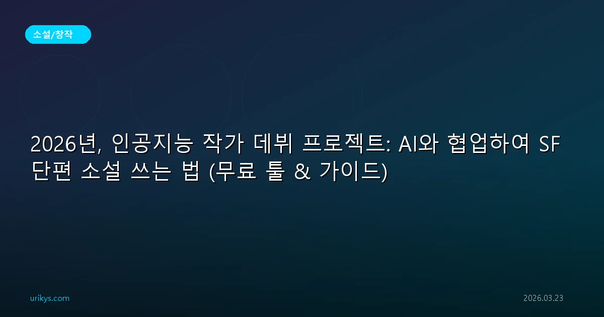 2026년, 인공지능 작가 데뷔 프로젝트: AI와 협업하여 SF 단편 소설 쓰는 법 (무료 툴 & 가이드)
