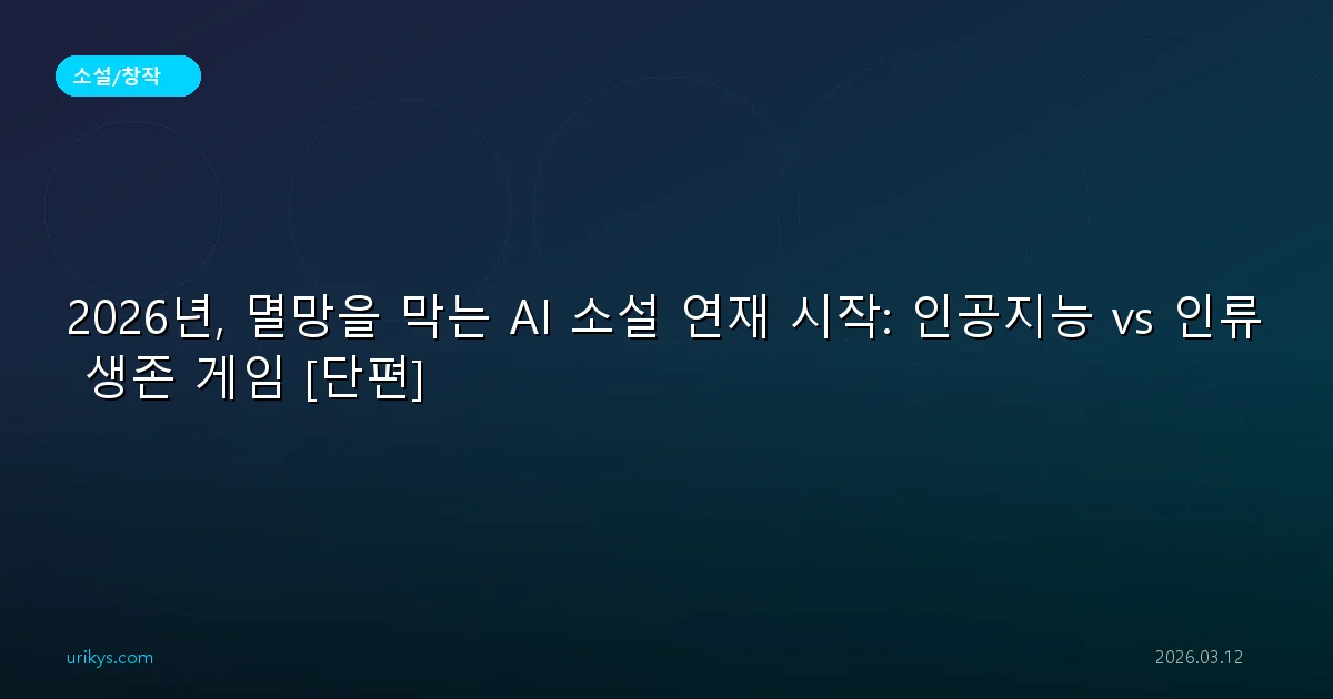 2026년, 멸망을 막는 AI 소설 연재 시작: 인공지능 vs 인류 생존 게임 [단편]