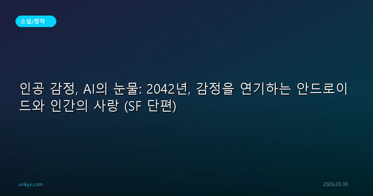 인공 감정, AI의 눈물: 2042년, 감정을 연기하는 안드로이드와 인간의 사랑 (SF 단편)